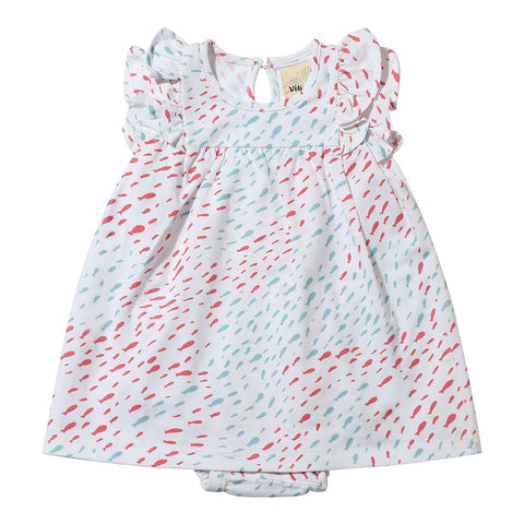 Jenn Dress- Coral/Aqua Fish