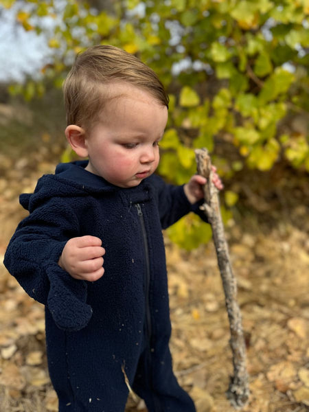 Artic Sherpa Romper- Navy