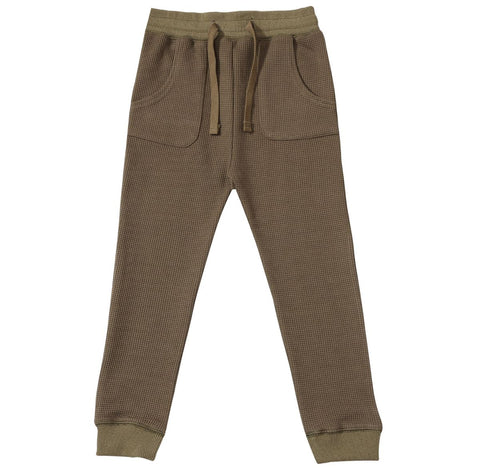 Wes Waffle Pants- Olive