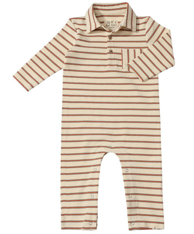 Kingston Polo Romper- Cream/Orange