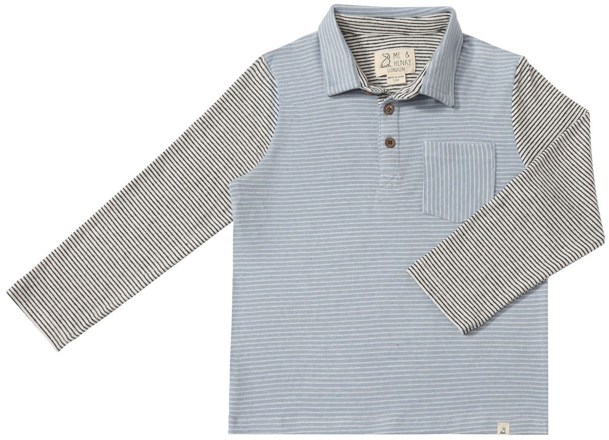 Troy Polo- Blue with White Arms