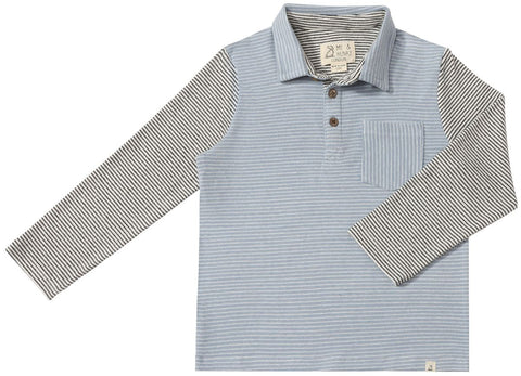 Troy Polo- Blue with White Arms