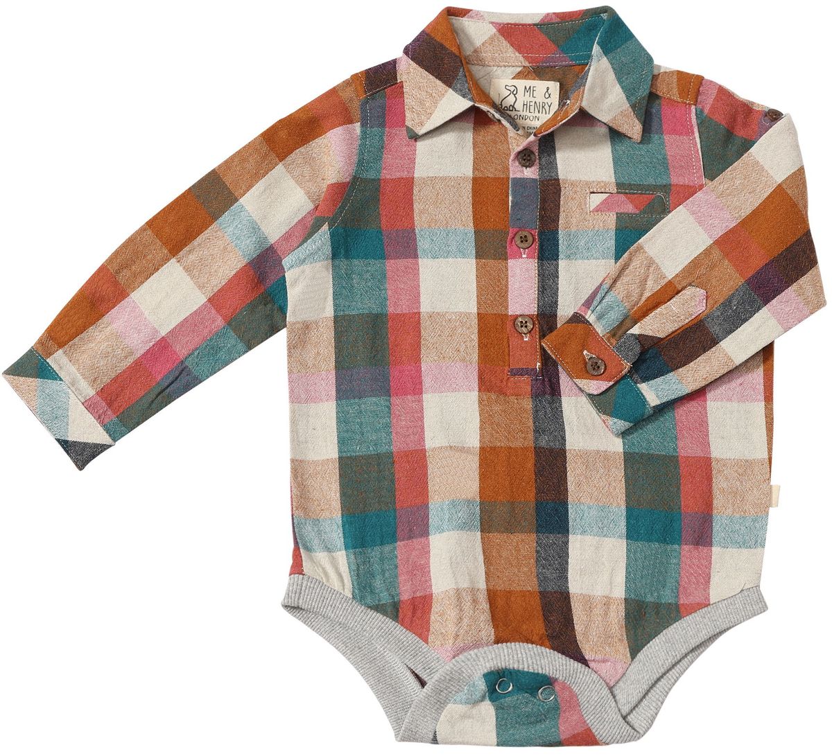 Jasper Woven Onesie- Rust Madras