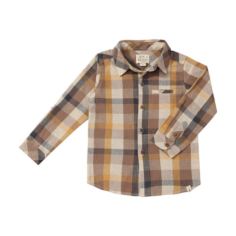 Atwood Woven Shirt- Brown Madras
