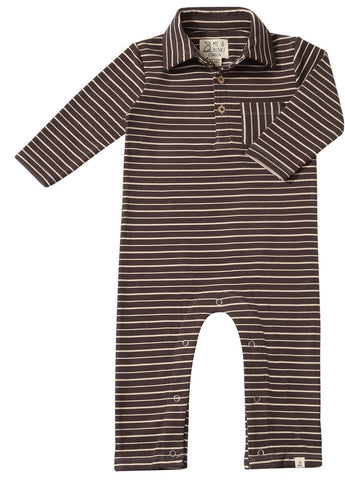 Kingston Polo Romper- Brown/Beige