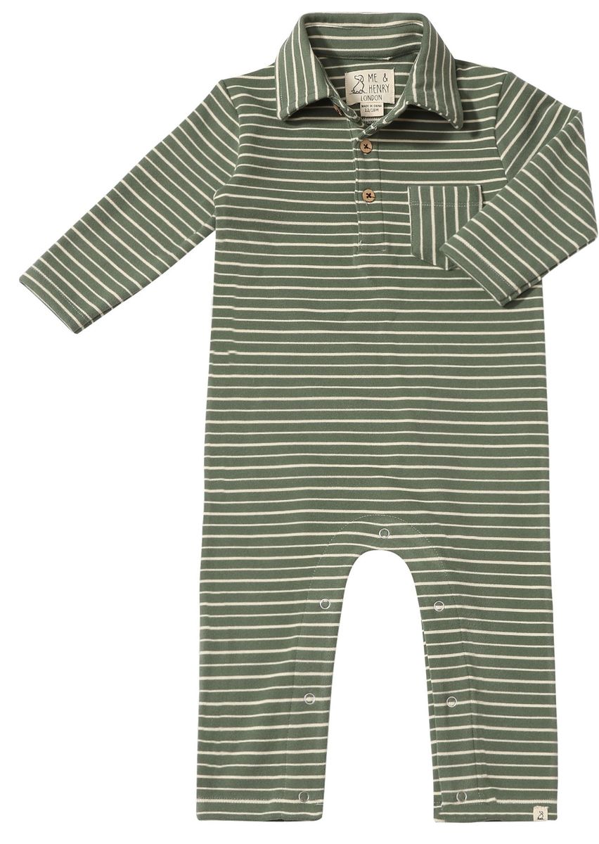 Kingston Polo Romper-Forest/Cream