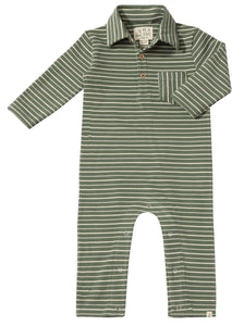 Kingston Polo Romper-Forest/Cream