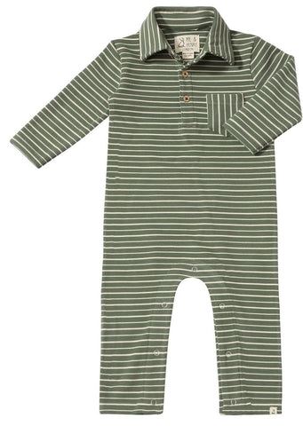 Kingston Polo Romper-Forest/Cream