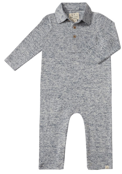 Kingston Polo Romper-Heathered Navy