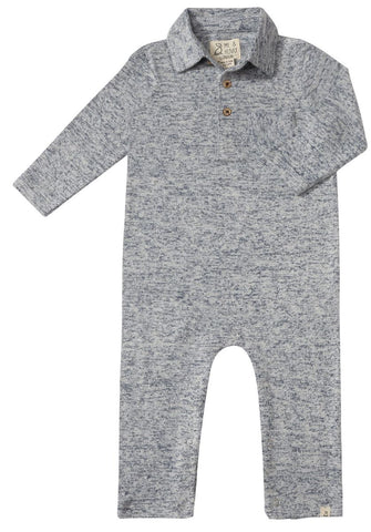 Kingston Polo Romper-Heathered Navy