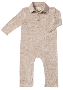 Kingston Polo Romper- Heathered Beige