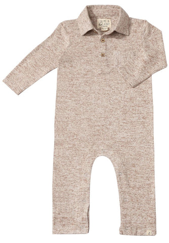 Kingston Polo Romper- Heathered Beige