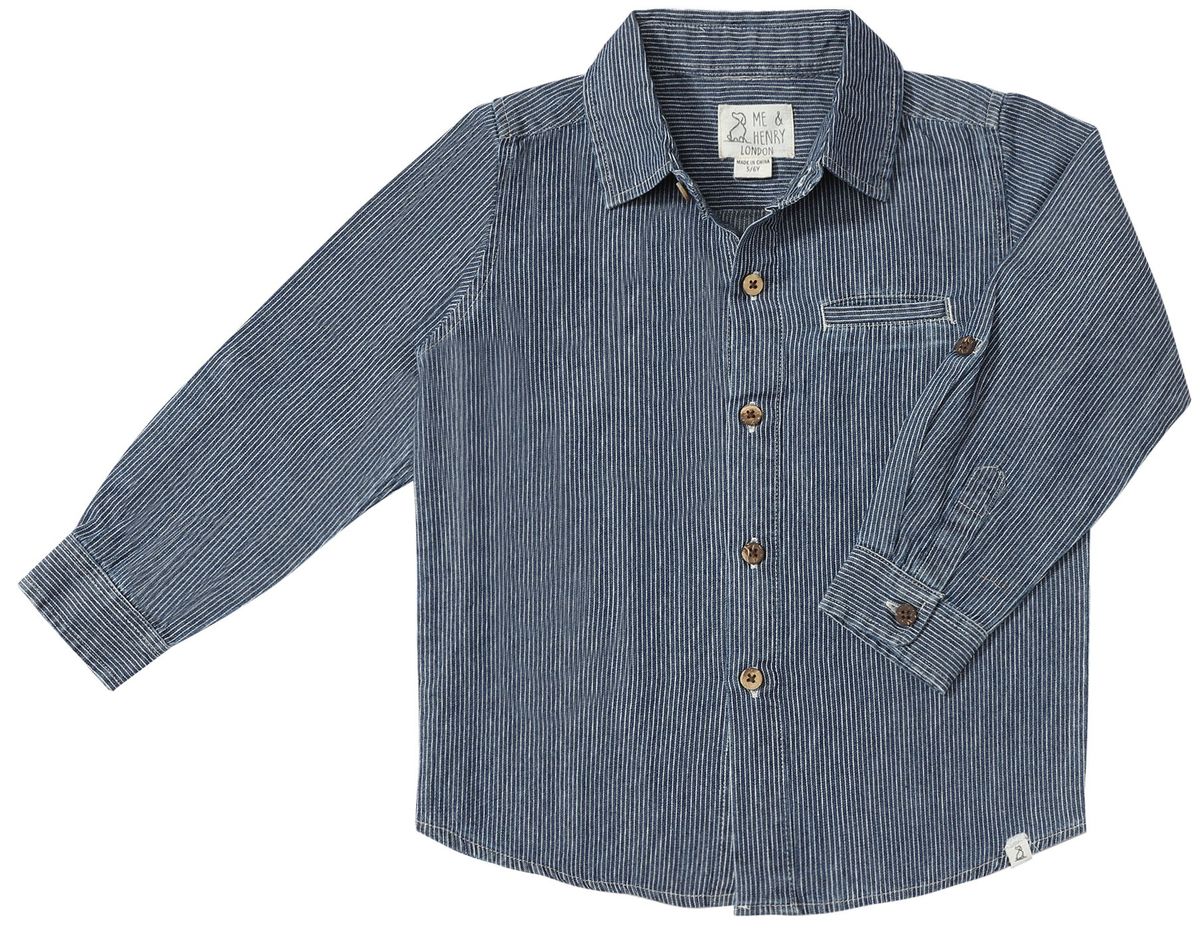 Atwood Woven Shirt- Blue/Thin White Stripe