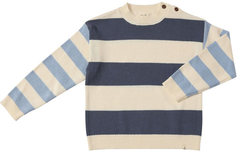 Ricardo Colour Block Sweater- Navy/ Blue arms