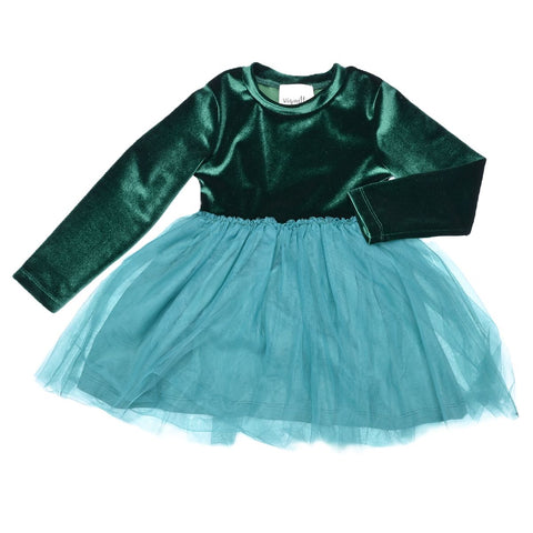 Eva Dress - Teal Velvet