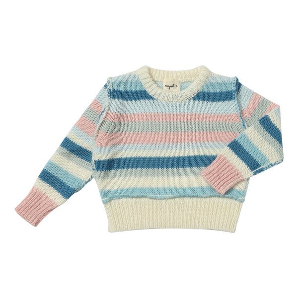 Donna Sweater- Blue/Pink Knit