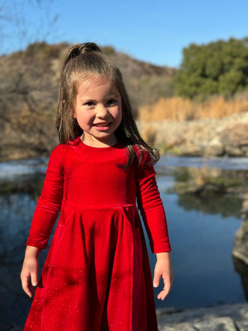 Merilee Dress- Red Sparkle