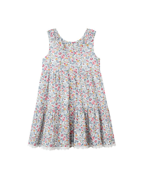 Willa Dress- Blue Retro Floral
