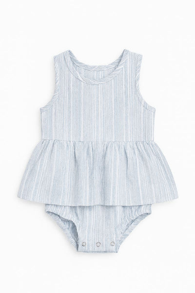Nellie Onesie Dress- Blue Stripe
