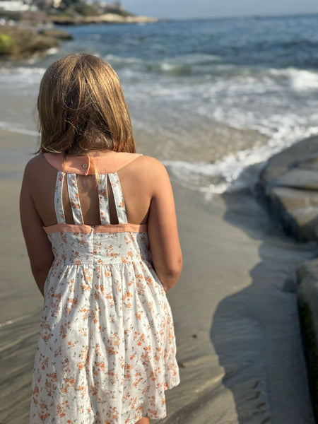 Adele Dress- Orange Floral