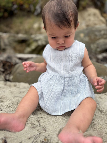 Nellie Onesie Dress- Blue Stripe