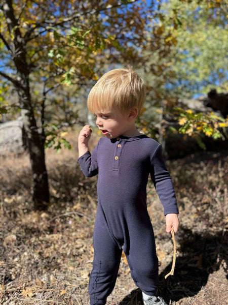 MASON henley romper- Navy