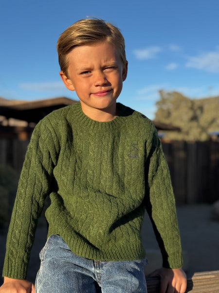 CLASSY cable sweater- green cable