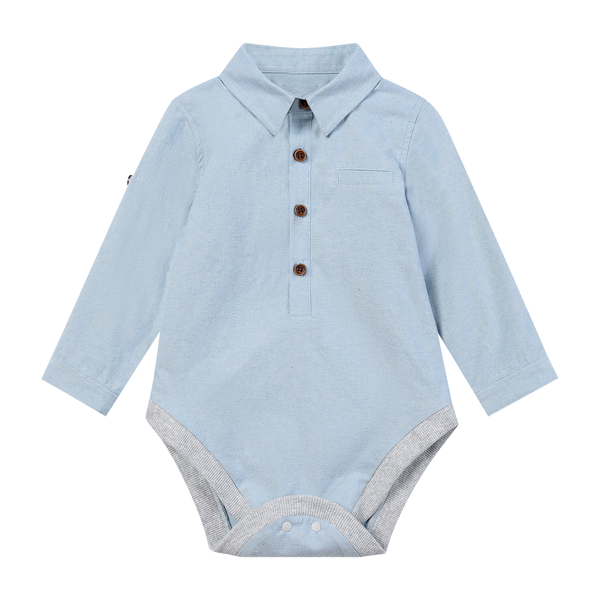 JASPER woven onesie- pale blue chambray
