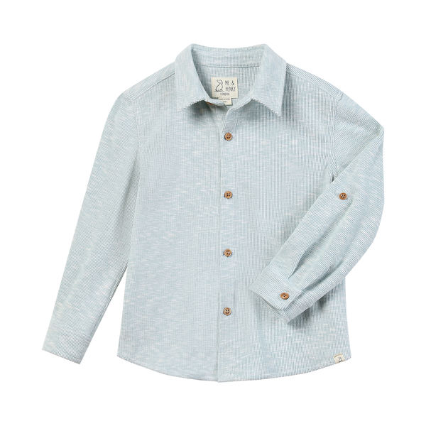 COLUMBIA jersey shirt- heathered blue rib
