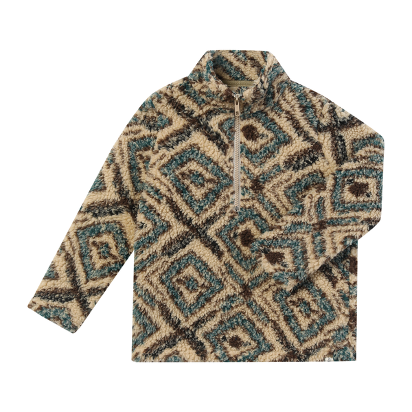 MACCHU sherpa - brown/teal multi stripe