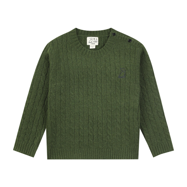 CLASSY cable sweater- green cable