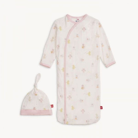 pink baby beats magnetic cozy sleeper gown + hat set