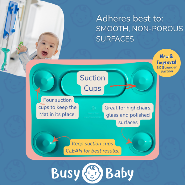 Busy Baby Silicone Placemat - 4 tether version: Spearmint