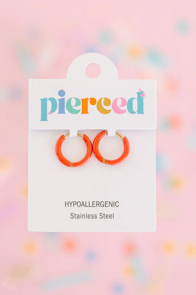 Pink Colored Huggies Earrings