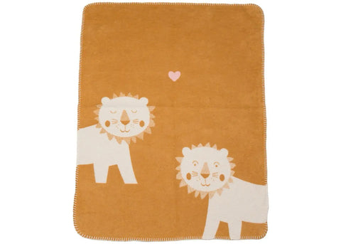MILA baby blanket - lions in love - gold