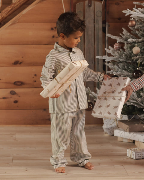 Long Sleeve Pajamas Evergreen Stripe