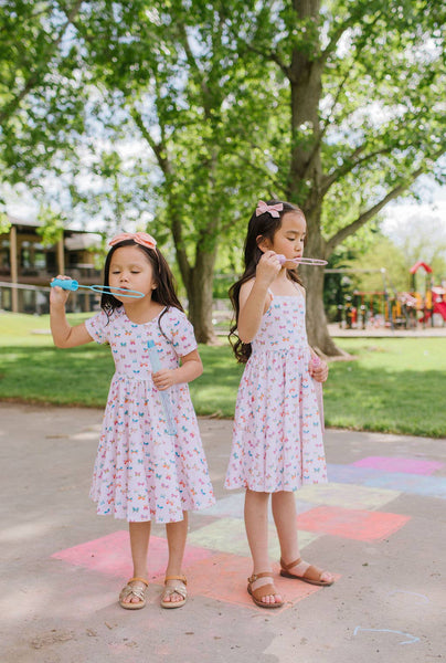 Classic Twirl Dress in Butterfly Rainbow