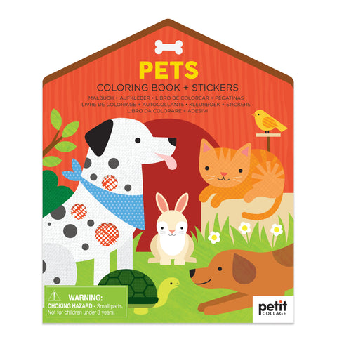 Coloring Book With Stickers Pets