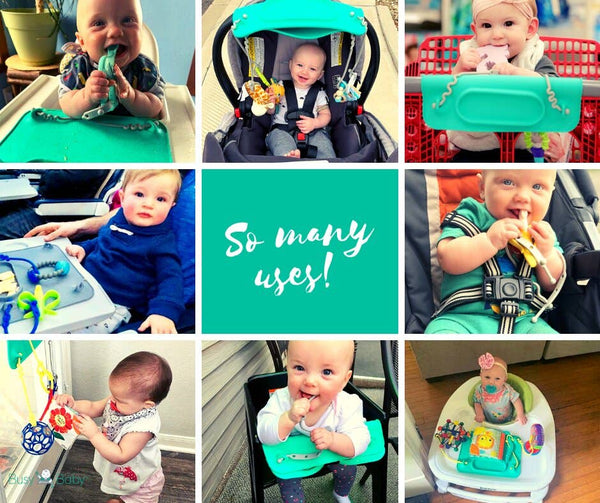 Busy Baby Silicone Placemat - 4 tether version: Spearmint