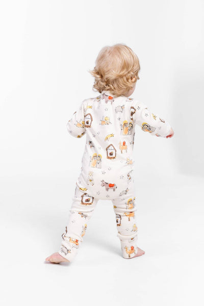 Away in a Manger PJ Footless Onesie Cotton