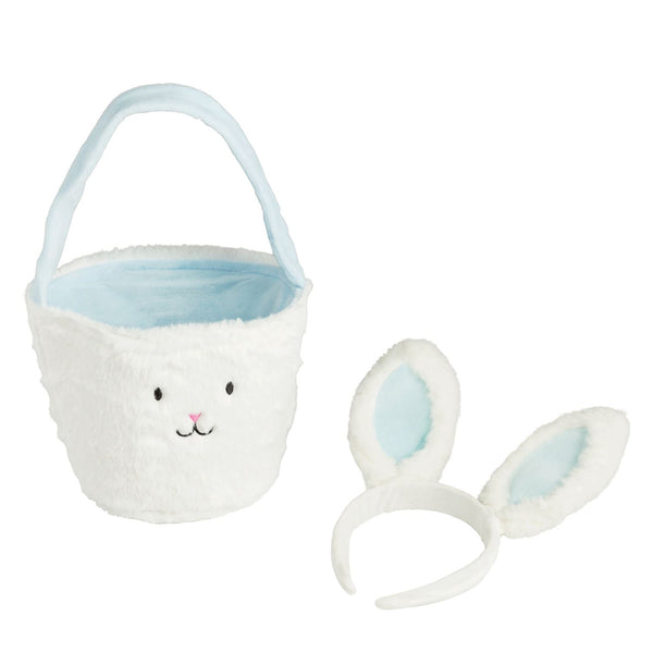 Blue Easter Basket & Light-Up Headband Set