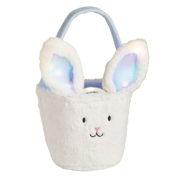 Blue Easter Basket & Light-Up Headband Set
