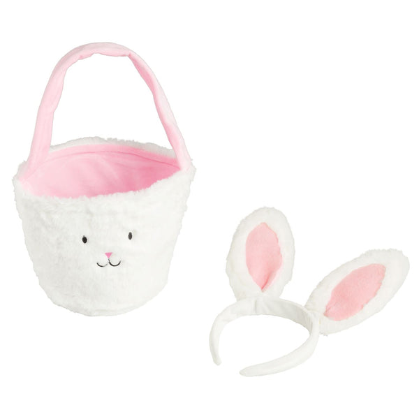 Pink Easter Basket & Light-Up Headband Set