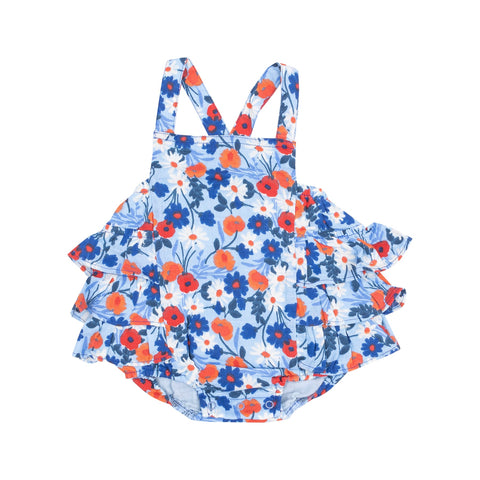Ruffle Sunsuit- Poppy Days