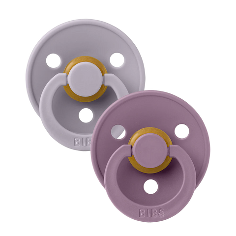 BIBS Colour Rubber 2PK Size 1- Fossil Grey/Mauve