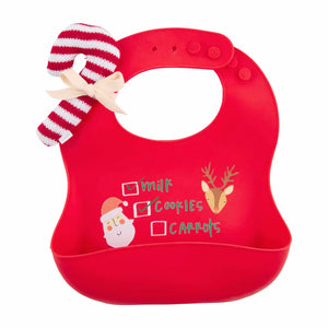 Red Candy Cane Bib and Rattle Set
