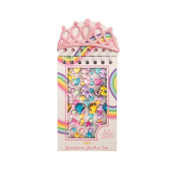 Pink Rhinestone Sticker Book & Crown Set