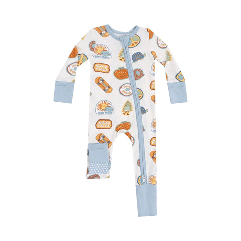 Groovy Vibes Stickers- 2 Way Zipper Romper