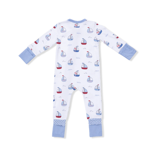 Bubbly Sailboats Blue - Convertible Romper