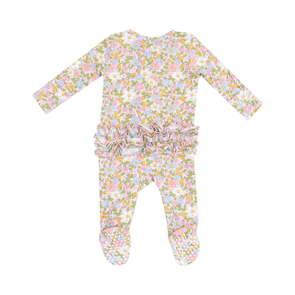Bubbly Baby Calico 2 Way Zipper Footie Ruffle back